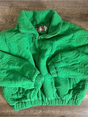 Urban Outfitters Kelly Green Quilted Puffer Jacket
